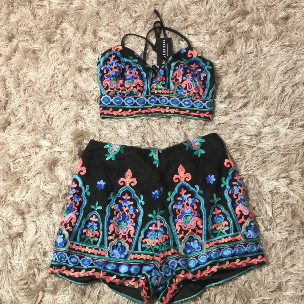 2 piece Crop Top and Shorts Festival Outfit